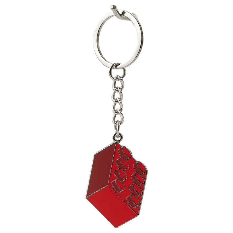LEGO® Brick Metal Keychain 2x4 Red Backpack Pendant Keyring Birthday Gift
