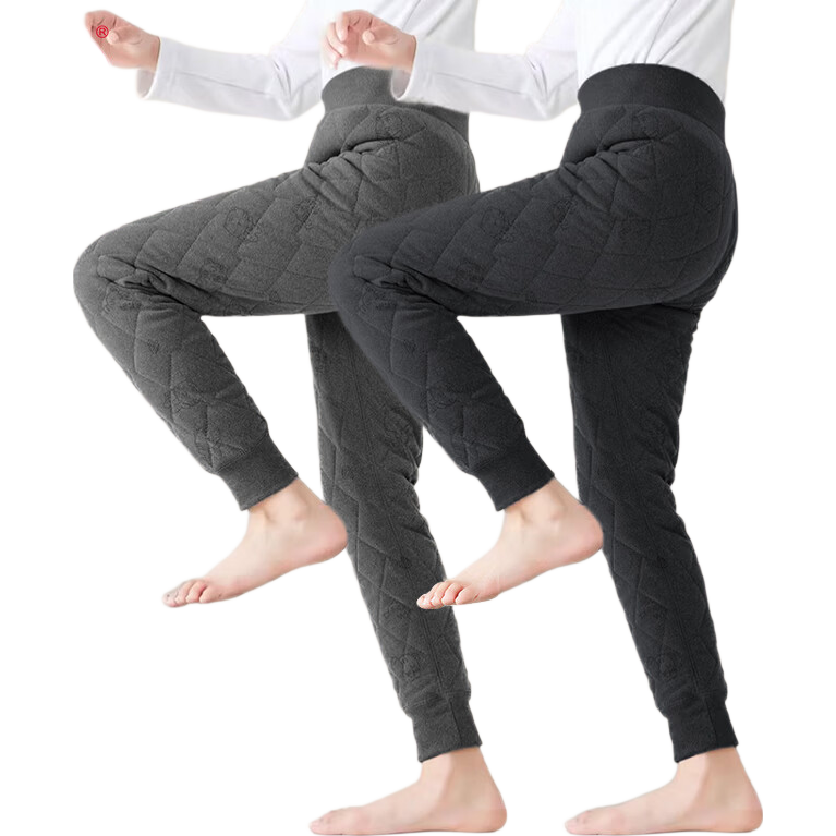 LangSha Children's Wool Thermal Pants, Boys' Autumn And Winter Fleece-Lined Thick Base Layer, School Uniform Essential, Youth Cotton Trousers