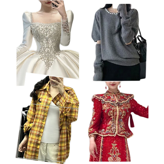 LangSha Women's Xiuhéfu Thermal Velvet Short Sleeve Warm Top Bridal Wedding Dragon Phoenix Coat Inner Wear Autumn Winter Base Shirt