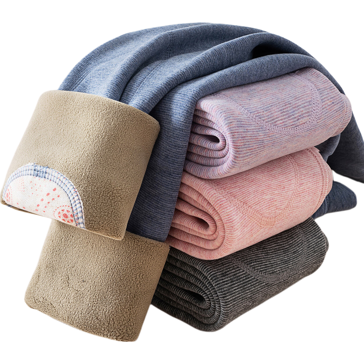 LangSha Children's School Uniform Magic Cotton Pants Boys Autumn Winter Fleece Lined Thermal Pants Girls Thickened Inner Pants for Elementary Students