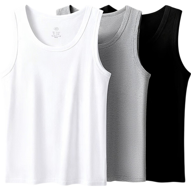 Langsha 2-Pack Pure Cotton Men's Sleeveless Vests, Lightweight Loose Fit, Plus Size Summer Undershirts