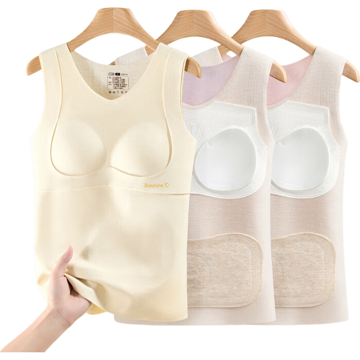LangSha Girls Thermal Vest Kids Autumn Winter High School Student Underwear German Velvet Silk Fleece Heated Developmental Bra