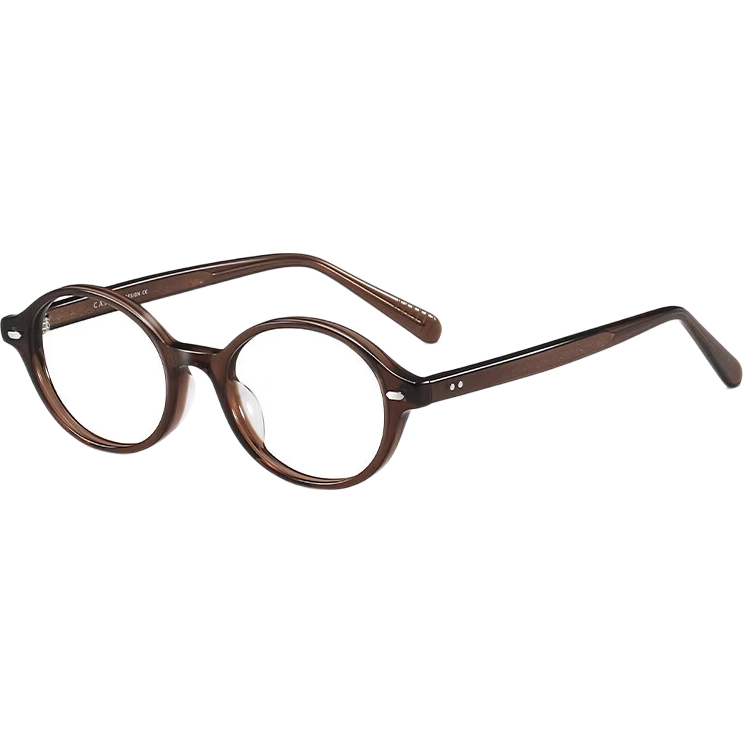 LOHO Small Round Frame Myopia Glasses with Blue Light Protection, Radiation Protection, Prescription Available, Ultra-Light Frame, Artistic And Fashionable Men's Style