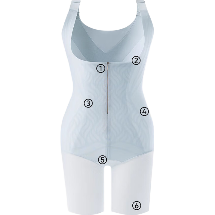 LangSha Women's Summer Ultra-Thin Zippered One-Piece Shapewear Strong Tummy Control Hip Lift Body Shaping Underwear with Back Opening