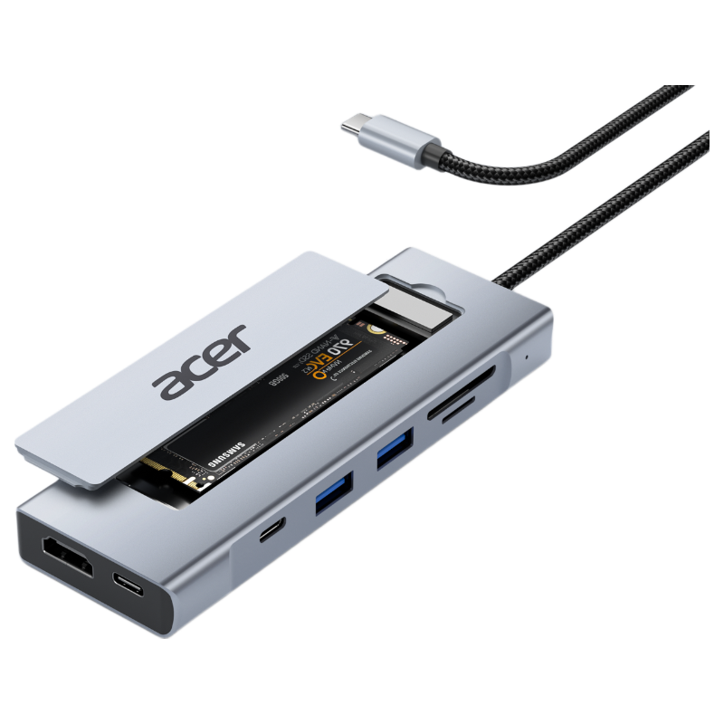 Acer Type-C M.2 NVMe+NGFF Dual Protocol SSD Enclosure Dock HDMI to USB 3.2 Hub for Huawei Lenovo Laptops