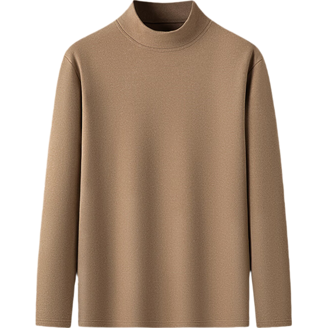 LangSha De Rong Semi-Turtleneck Base Layer [25 Autumn And Winter New Product], Antibacterial Men's Outer Wear, Fleece-Lined Thickened Inner Layer Autumn Undershirt