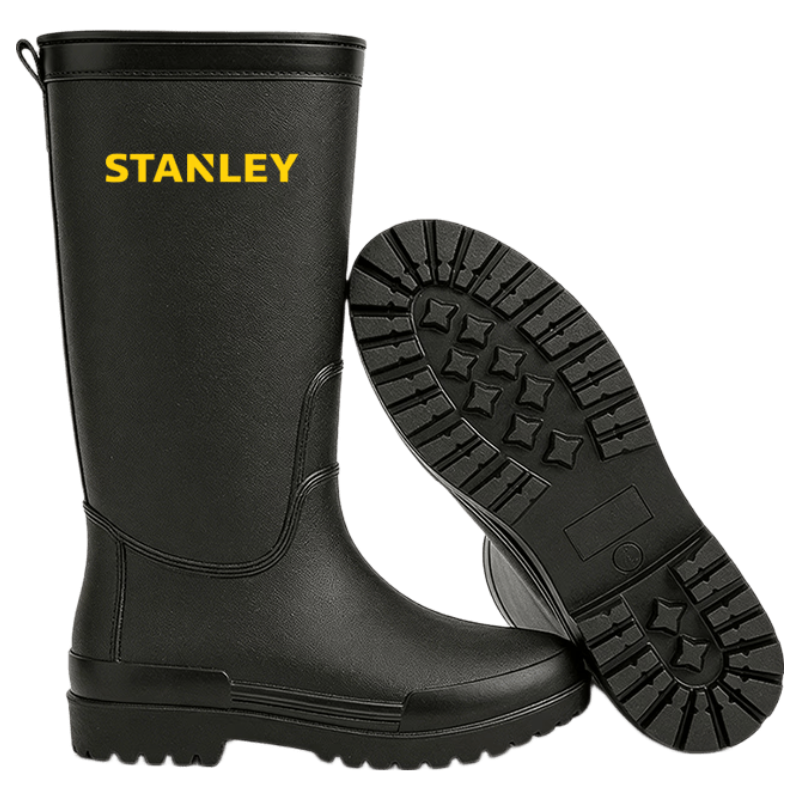 STANLEY Men's High-Cut Rain Boots Non-Slip Wear-Resistant Waterproof Lightweight Comfortable Breathable Fashion High-Cut Rain Boots Size 44