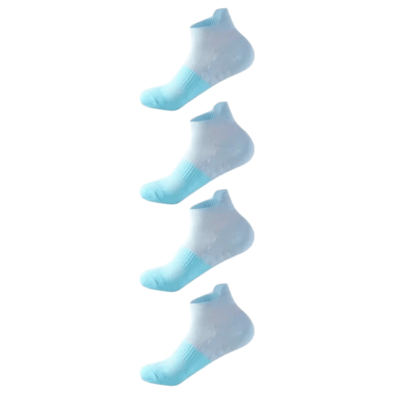 361° Sports Non-Slip Short Socks for Men and Women Running Socks Light Blue/4 Pairs One Size