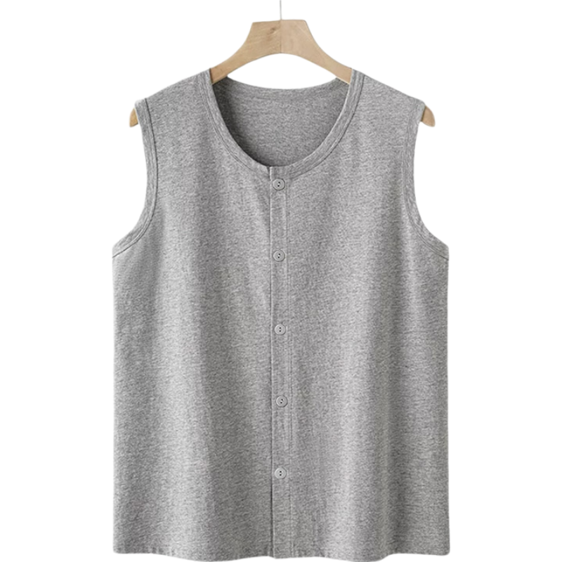 Xueqiman Pure Cotton Vest Middle-aged and Elderly Men's Plus Size Vest Father's Day Cardigan Loose Sleeveless Undershirt Underwear