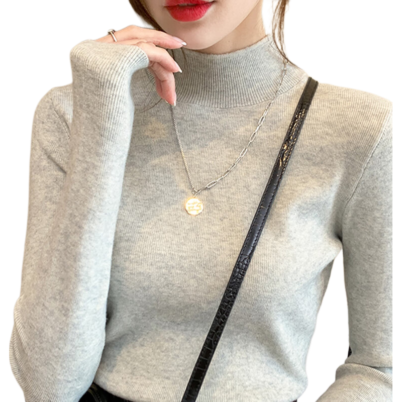 Zaisuo Women's Half Turtleneck Knit Sweater 2025 Autumn Winter Slim Fit Anti-Pilling Base Layer Top