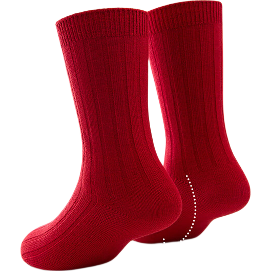 LangSha Children's Red Socks Autumn Winter Boys Girls Pure Cotton Zodiac Year Baby Winter Mid-Calf Socks for Year of the Horse New Year