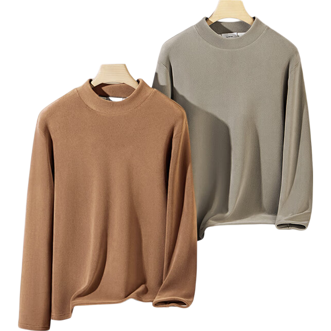 Zaisuo Lamb Fleece Thickened Men's Thermal Base Shirt Autumn Winter Cold-Resistant Warm Innerwear Heating Mid-Neck Single Top