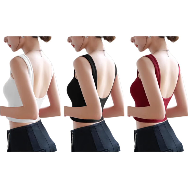 LangSha Women's Camisole Tank Top, Spring/summer 2026 New Style, Pure Cotton with Built-In Bra Pads, Beautiful Back Design, Suitable for Inner Wear Or Outer Wear As A Base Layer Top