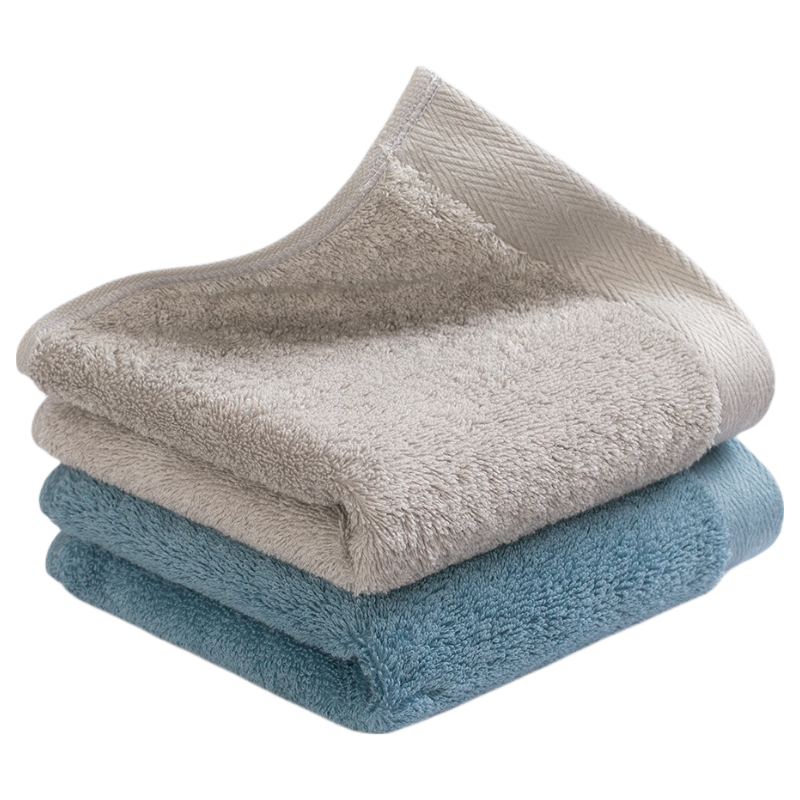 GGT Japanese Hotel Pure Cotton Towel for Men And Women, Soft Absorbent Bath Face Hand Towel All Cotton Light Gray + Qiancao