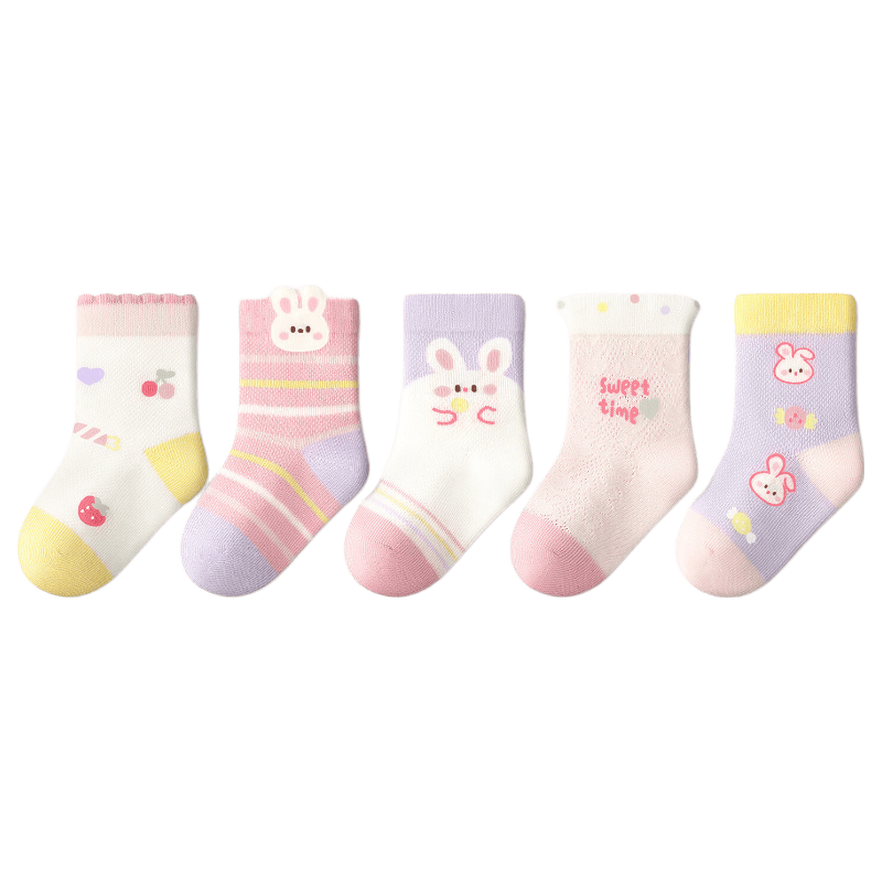 Niduoxiong Children's Socks, Spring And Autumn Thin Breathable Baby Socks, Infant Socks, 10A Antibacterial Cute Girls' Socks, Seamless