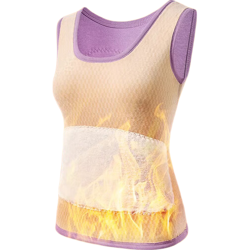 Zaisuo Wool Silk Thermal Vest Patch Women's Warm Waist Abdomen Protector Autumn Winter Double-Sided Brushed Sleeveless Base Layer Underwear