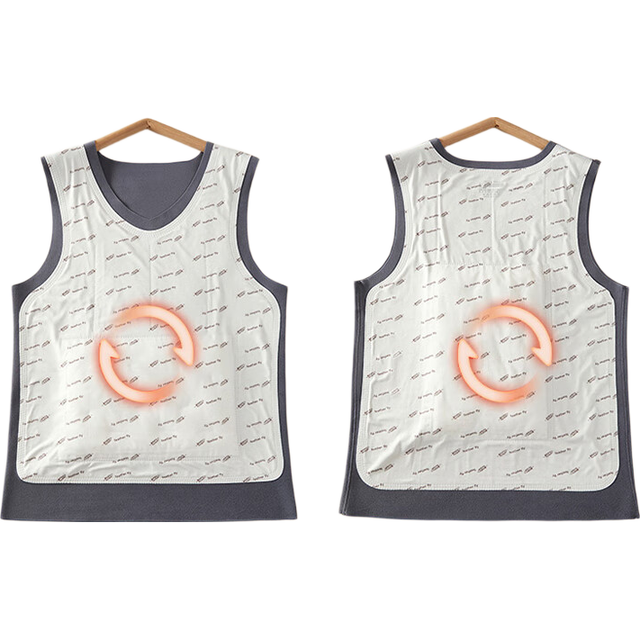 LangSha Men's Thermal Vest 90% White Duck Down Filled 10A Antibacterial Camellia Oil Cold-Resistant Heating Base Layer Winter Vest