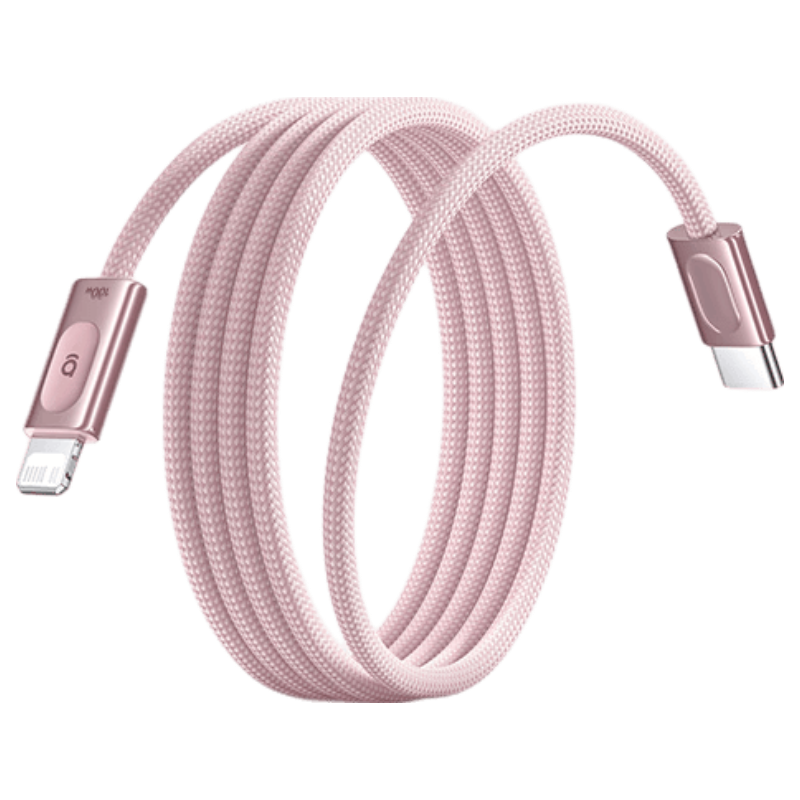 Baseus Apple Charging Cable PD 30W Fast Charge USB-C to Lightning Braided Data Cable for iPhone 14/13 Pro Max/12/11/XR/8 2M Pink
