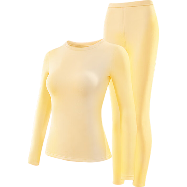 LangSha Ultra Thick Thermal Women's Fleece-Lined Autumn Winter Heating Lamb Wool Northeast Exclusive Autumn Shirt and Pants Set