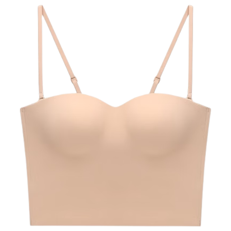 Mannifen Seamless Strapless Camisole Bra Women New 10A Antibacterial Cooling Backless Wearable with Chest Pad Innerwear