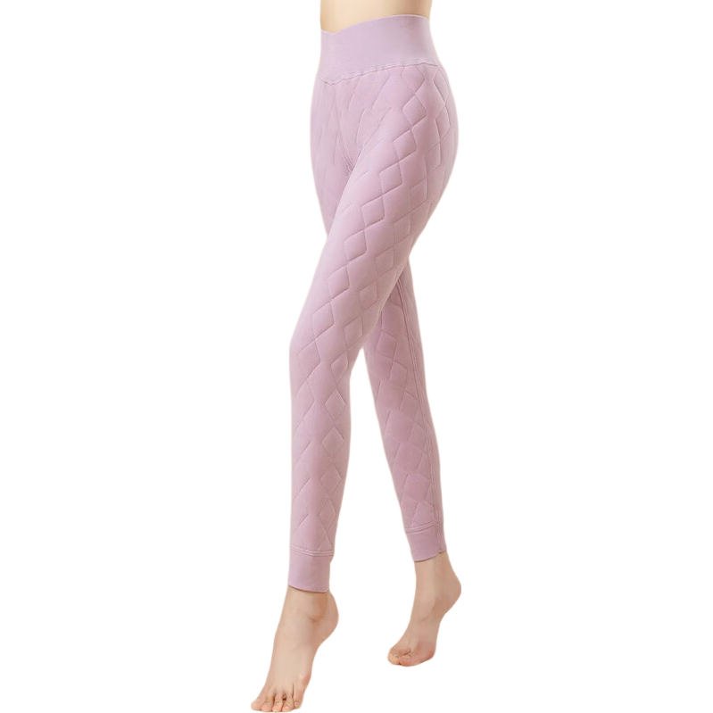 LangSha Women's Thermal Pants, 100% Wool, Autumn And Winter Fleece-Lined Thick Cotton Pants, Extra Thick Lambswool Autumn Pants, Large Size Base Layer Pants
