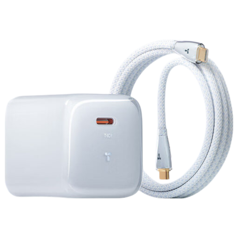 Torras Mini Ice Cube [Ultra Portable | Low Temperature Fast Charging] Apple 17 Pro Max Charger Adapter Original iPhone 16 Charger 35W GaN Low Temperature Fast Charging PD Kit