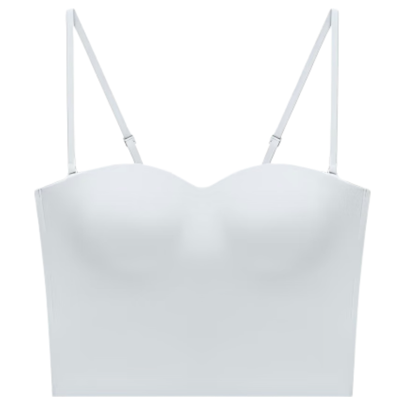 Mannifen Seamless Strapless Camisole Bra Women New 10A Antibacterial Cooling Backless Wearable with Chest Pad Innerwear