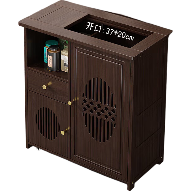 Taomengju New Chinese Style Mobile Tea Table Home Small Tea Stand Living Room Tea Cart Balcony Tea Table Kettle Integrated Tea Cabinet Side Table