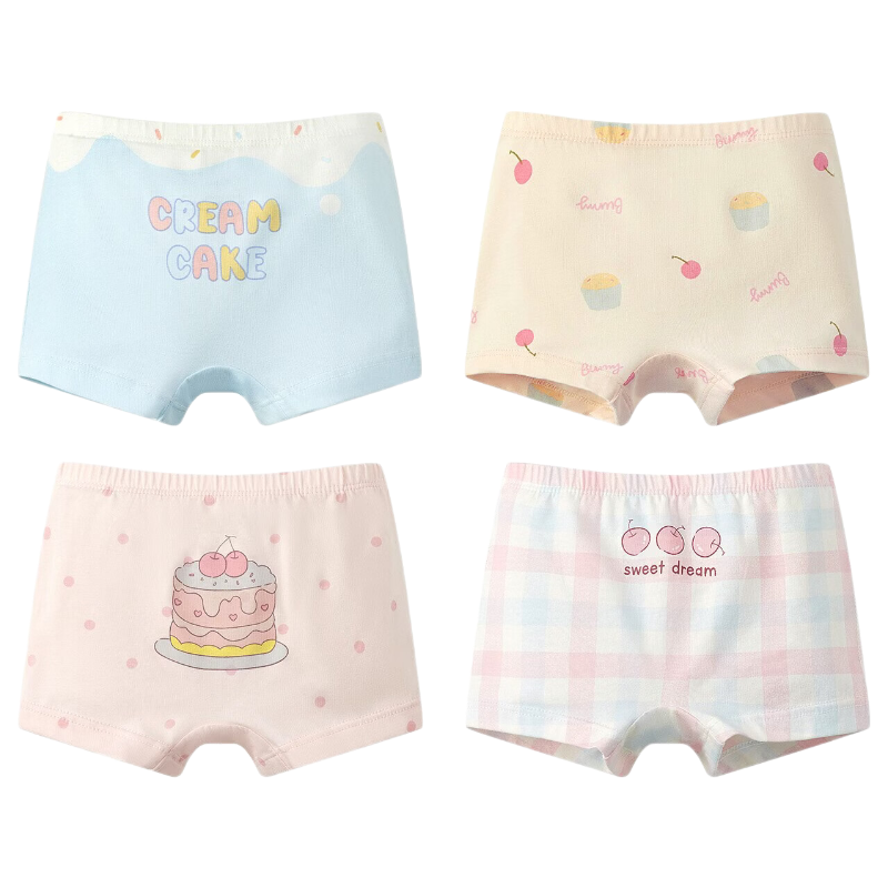 Nido Bear Children's Cotton Boxer Briefs for Girls Toddler and Kids Comfortable Developmental Underwear