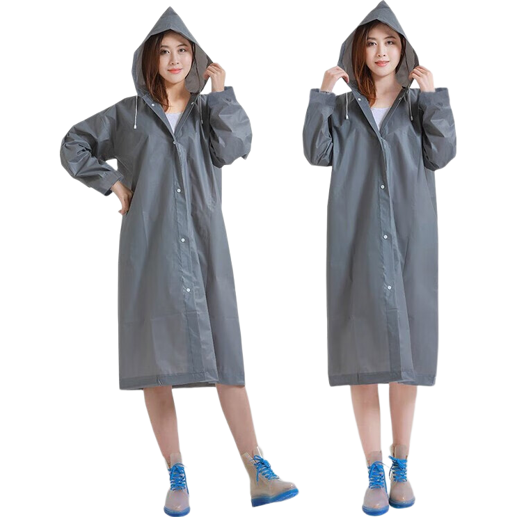 BWNK Disposable Thickened Adult Outdoor Portable Hooded One-Piece Raincoat Poncho for Cycling and Hiking 2-Pack