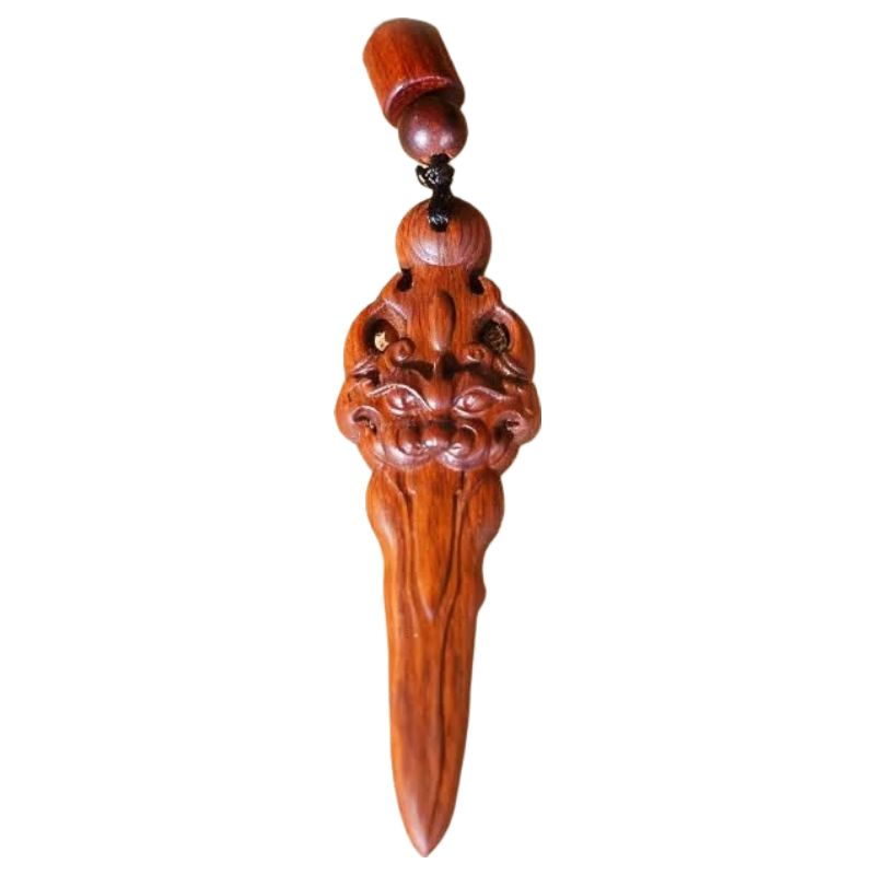 Sanqingshan, Lightning-Struck Jujube Wood Cross Tianjing Daojia Yin Yang Qiandun Ring Pendant, Hanging Ornament, Bracelet