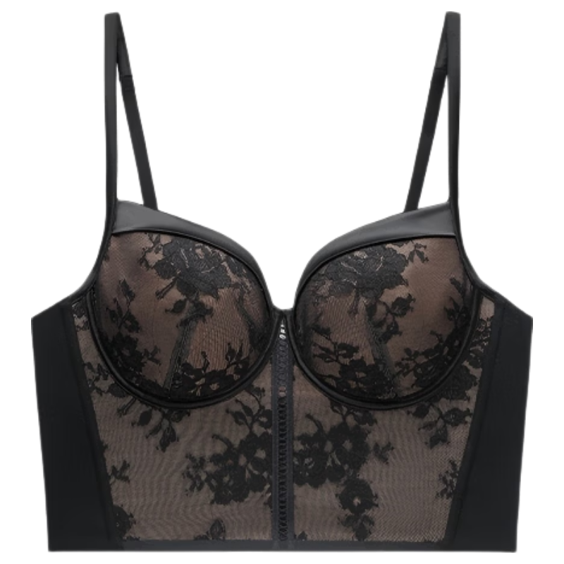 Manifen Lace Vest Sexy Lingerie Outerwear Shapewear with Built-in Padded Bra Push-up Bra Large Bust Slimming Thin Style