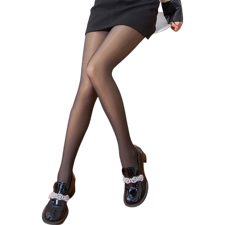 Langsha Women's Spring Autumn Thin Steel Silk Stockings Silicone Non-Slip High Elastic Nude Tights Sheer Leggings