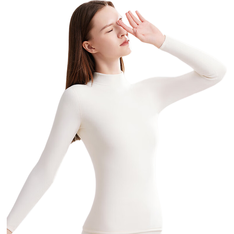 LangSha Women's Thermal Underwear Set Fleece Lined Thickened Winter Lamb Wool Heat Retaining High Neck Top and Bottom Pajamas
