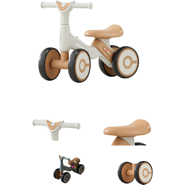 Besnay Kids Balance Bike 1-3 Years Old Baby Four-Wheel Glide Bike Anti-Tip Beginner Infant Scooter Toddler Ride-On Car