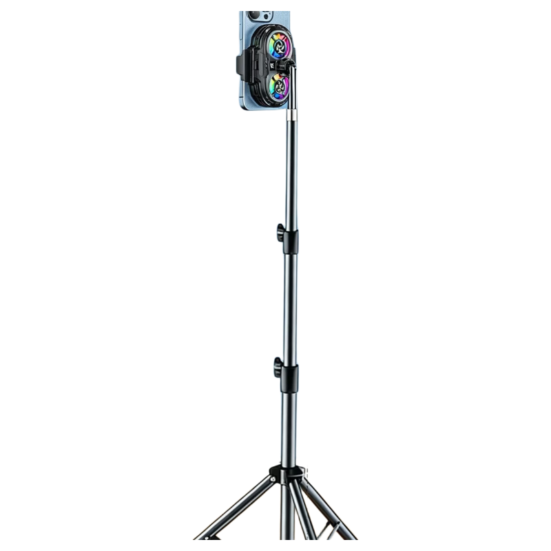 Kewo 2.1m Floor Stand + Cooler Mobile Phone Cooler Live Streaming AI Semiconductor Dual Cooling Long Battery Life Fan Clip Cooling Device for Apple 17