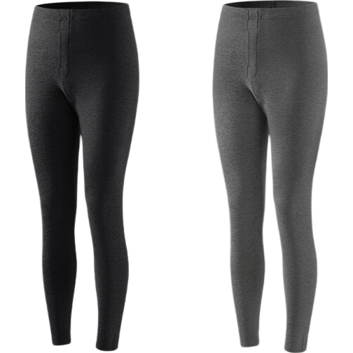 LangSha Men's Thermal Pants 2-Pack 10A Antibacterial Mite-Resistant Double-Sided Velvet Fleece Lined Autumn Long Johns