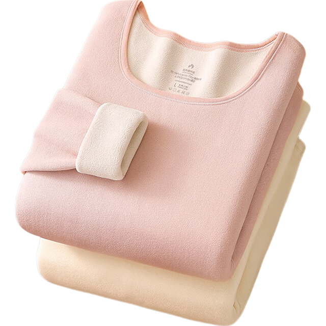 Langsha Youth Thermal Underwear Women Fleece Thickened Winter 10A Antibacterial Heating Lambswool Autumn Shirt and Pants Set