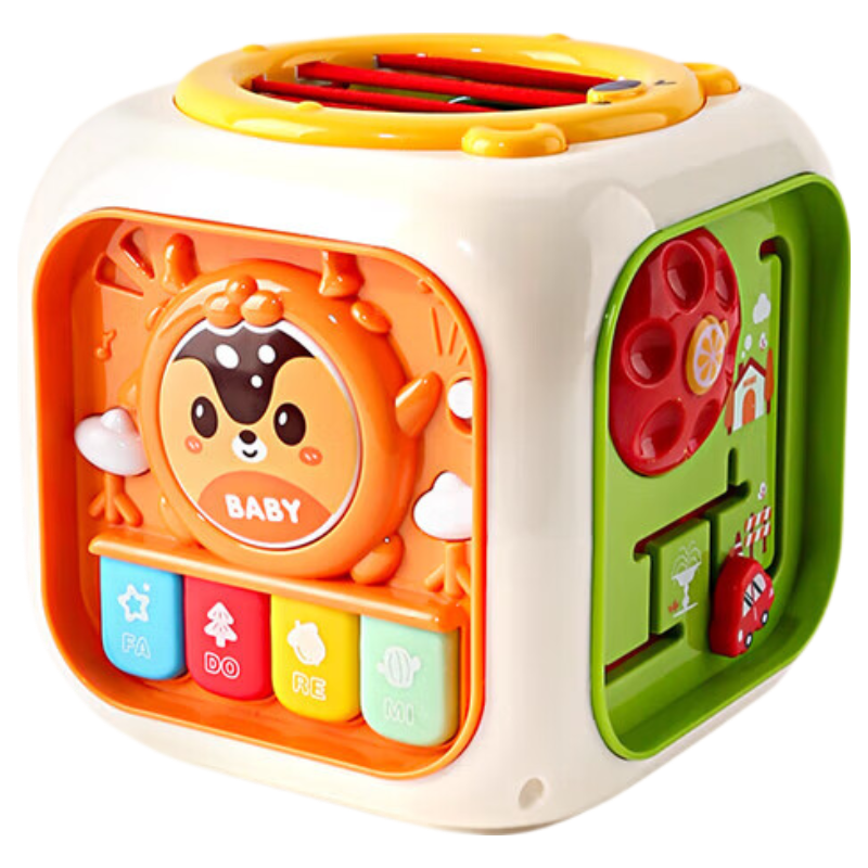 Besnail Baby Toy Sesele Six-Sided Hand Drum Musical Educational Montessori Early Learning Children's Day Gift