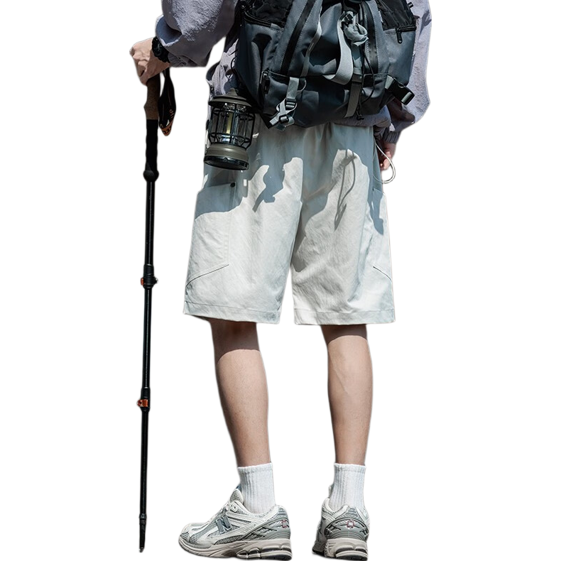 Foss Phil Ice Silk Moisture-Wicking Quick-Dry Shorts for Men, Spring And Summer Outdoor Loose Casual Breathable Cargo Pants K177 Off-White 2XL