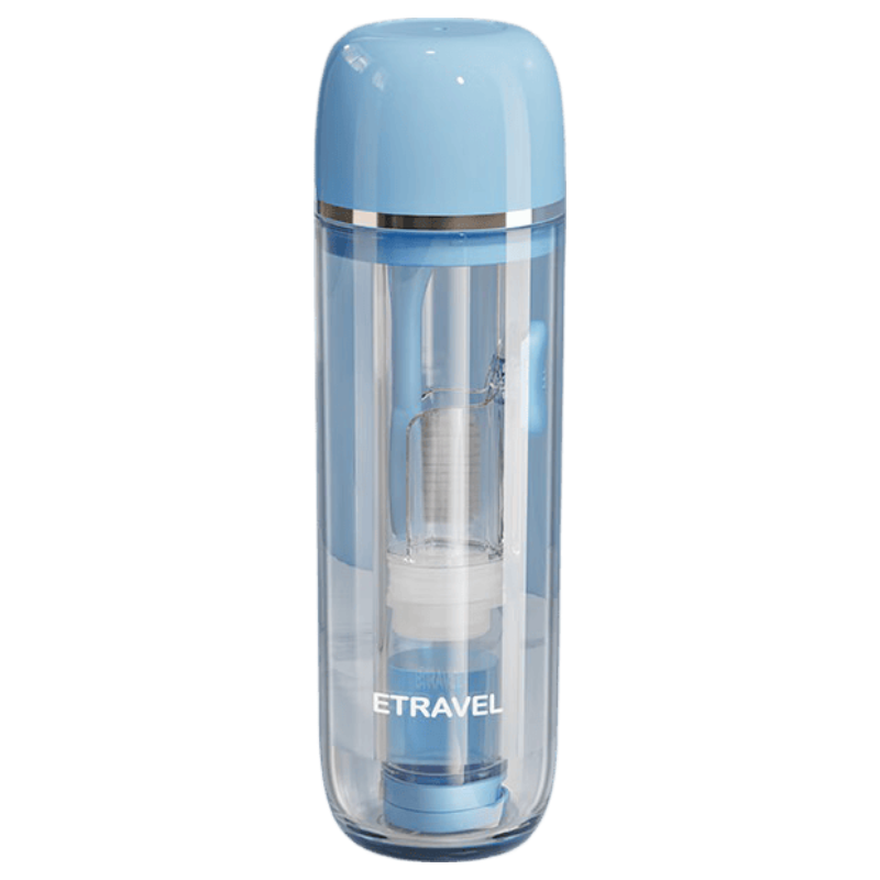 Etravel Travel Toothbrush Cup Set Portable Folding Toothbrush and Rinsing Cup Blue