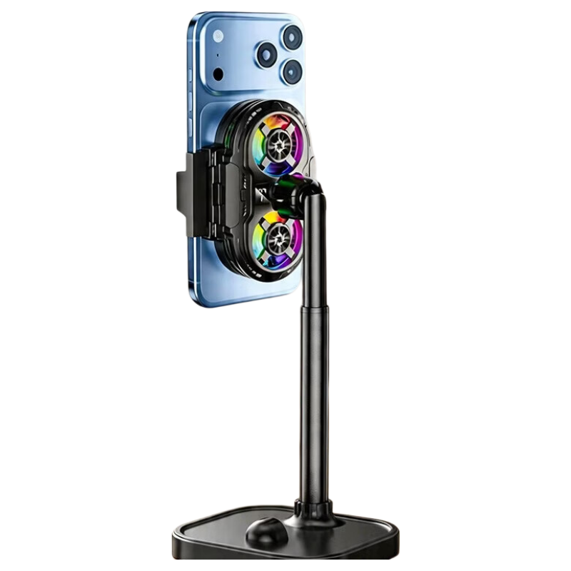 Kewo Desktop Stand + Live Streaming Cooler AI Semiconductor Dual Cooling Phone Cooler Clip for Apple 17 Pro Max