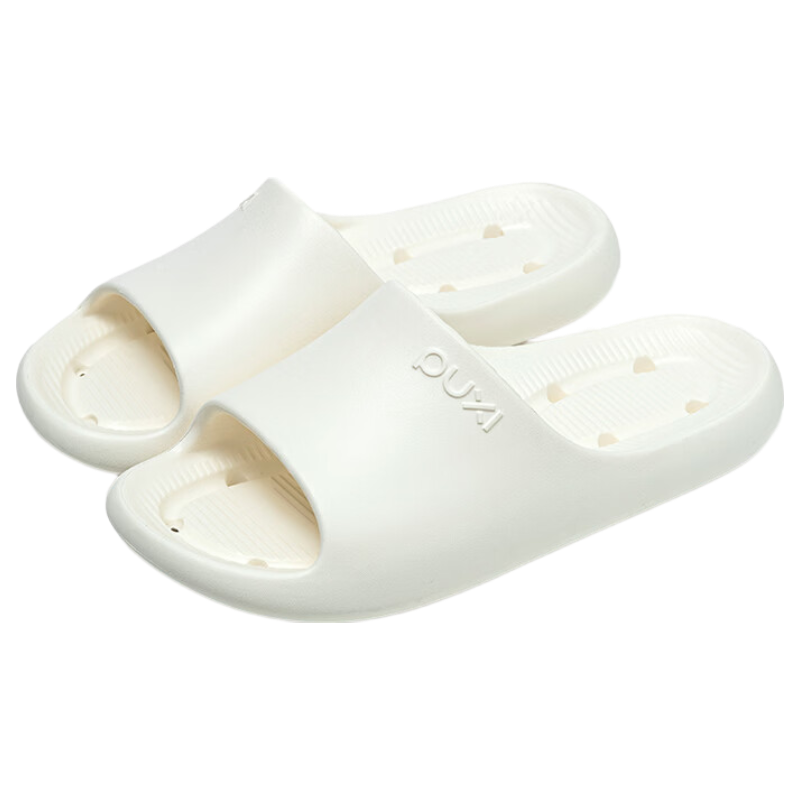 Puxi Wave-Breaking Slip-On Bathroom Non-Slip Water-Draining Quick-Dry Shower Sandals Unisex Star Moon White Size 39-40