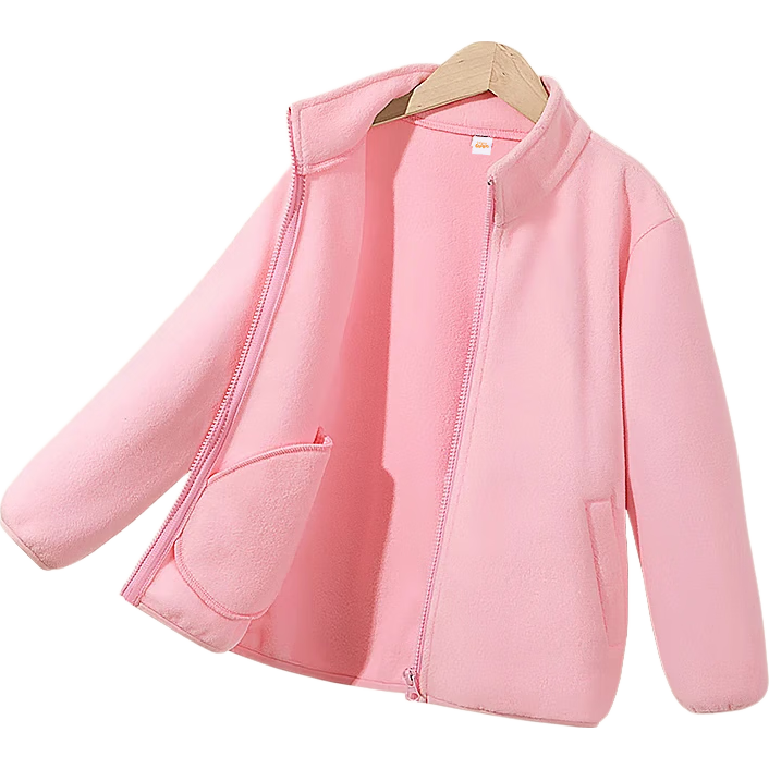 Baleno Kids' Reversible Fleece Hoodie for Autumn/Winter 2025, Unisex Solid Color Winter Coat for Big Kids