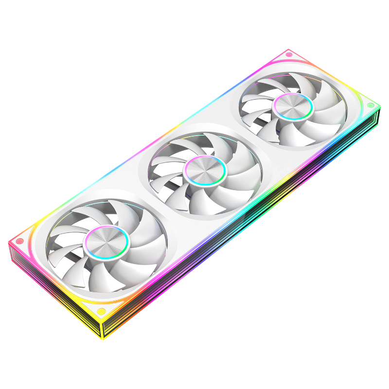 Jingpin Luxingchen Max 360 Integrated Fan White Main Blade Water Cooling 12CM Case Fan ARGB Sync Desktop Computer Cooling Integrated Block Fan