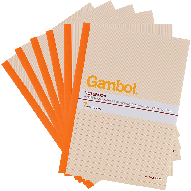 KOKUYO A5 Wirebound Notebook Gambol Watanabe Student Office Notepad Glue-Bound Notebook, 7mm Ruled, 40 Sheets/Book, 6 Books Random Colors WCN-G5407