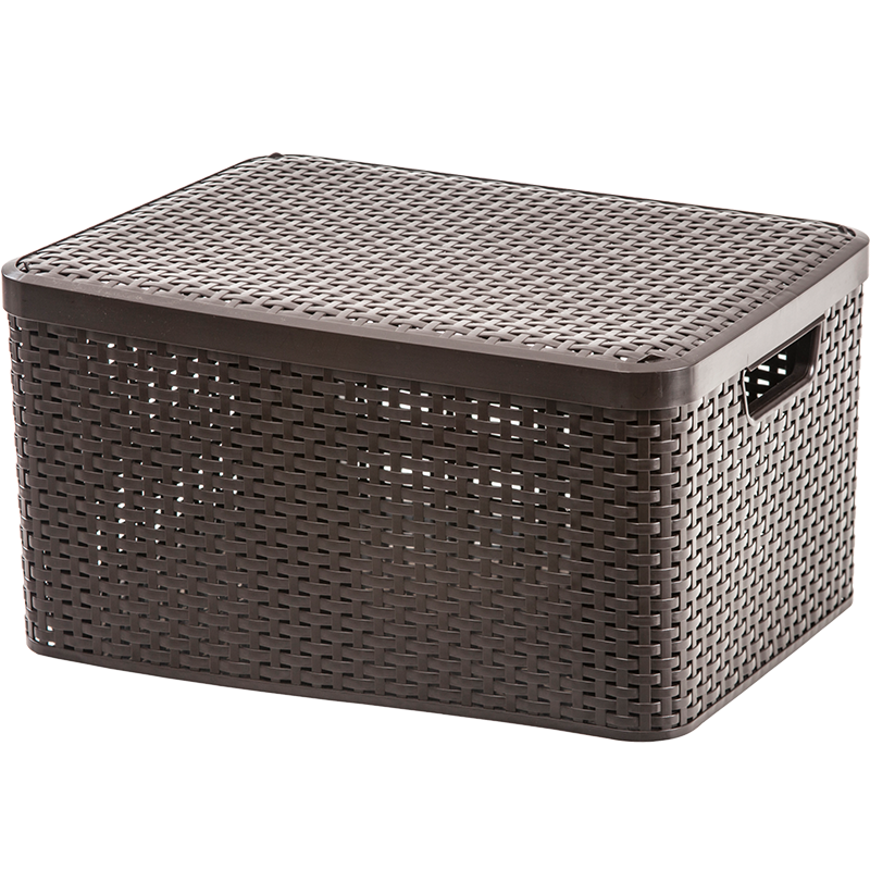 JEKO&JEKO Storage Basket, Clothes Storage Basket, Laundry Hamper, Rattan-Like Storage Box, Organizer Box, Storage Container, Coffee Color
