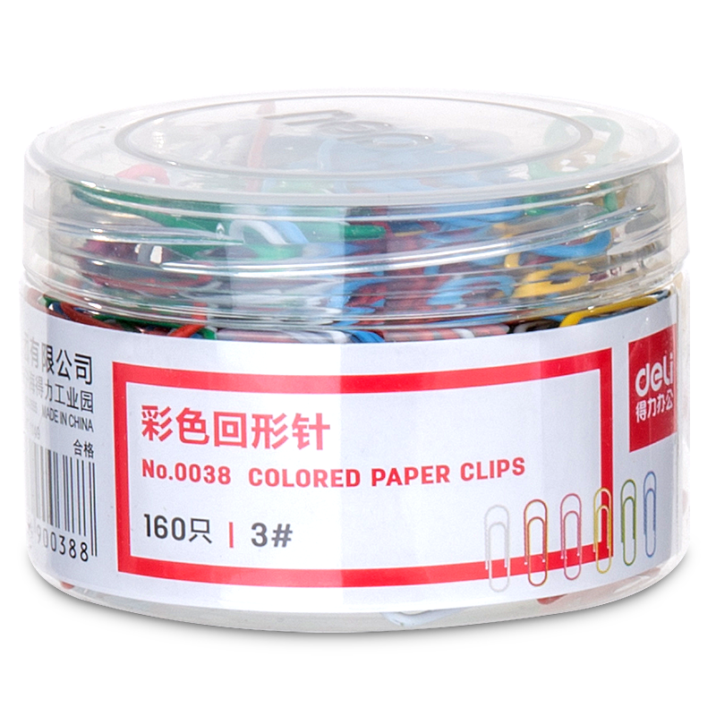 Deli 160 Pieces 29mm Colorful Paper Clips, #3 Colored Metal Binder Clips, Multi-Functional for Home Office And Financial Organization, 0038