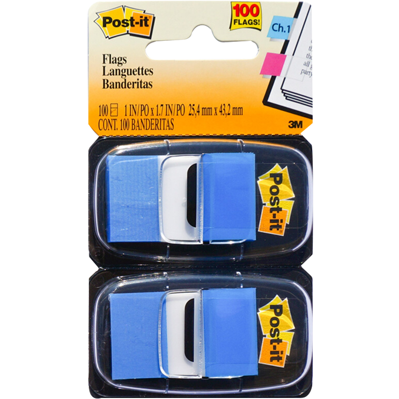 3M Sticky Notes, Memo Pads/Note Paper/Post-It Notes/Pull-Out Index Tabs, Office Supplies, School Stationery, 680-BE2 (Blue)