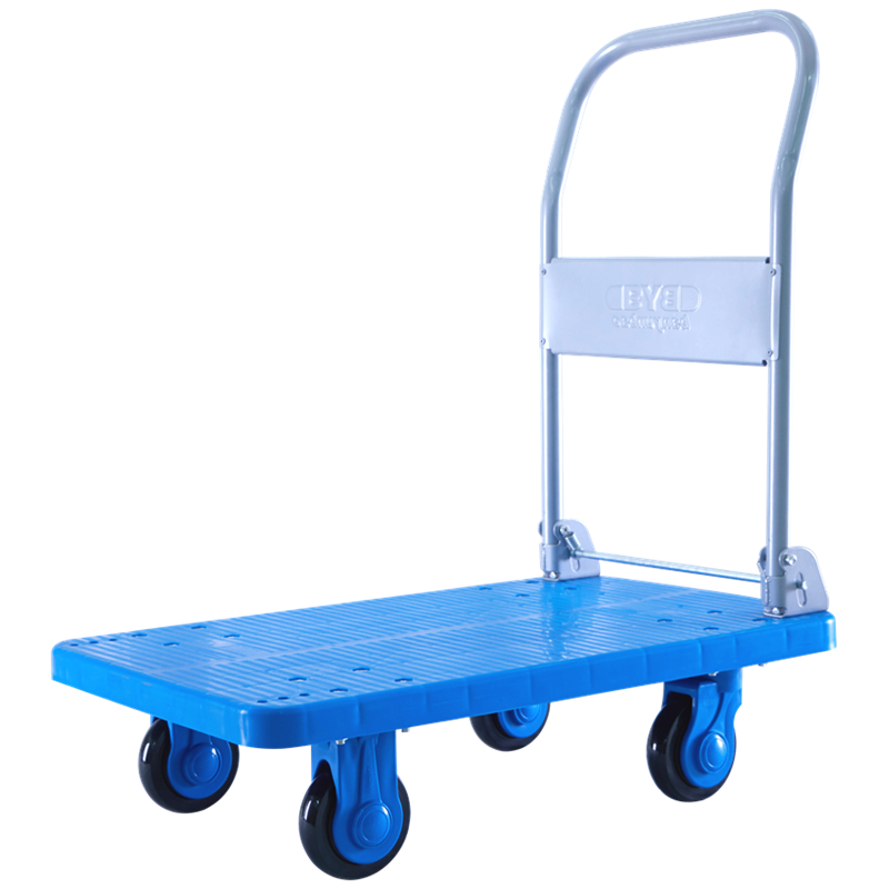 BYB Folding Hand Truck, Cargo Flatbed Cart, Trolley, Hand-Pulled Cart, 80x50cm, 500 Jin Capacity, CQ-Z3